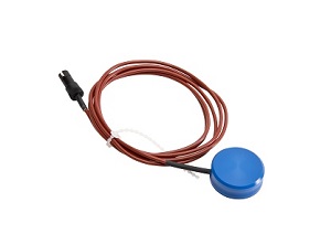 The temperature of heating plates can be measured with the blue, round surface sensor