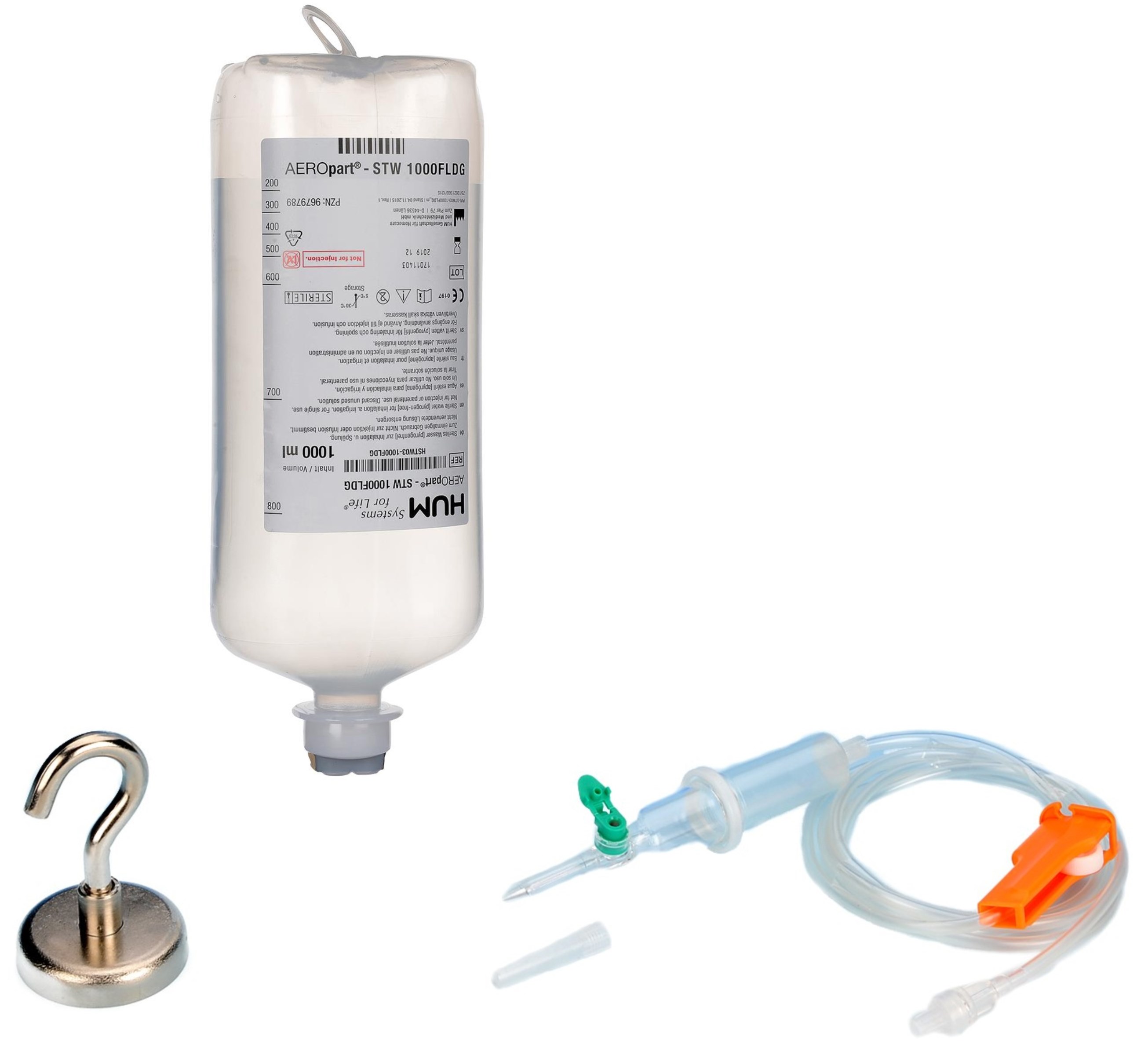 For a full package the magnetic hook and sterile water can be purchased as well